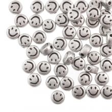 Acrylic Beads Smiley (7 x 3.5 mm) Silver (50 pieces)