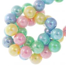 Acrylic Beads (8 mm) Mix Color Pastel AB (100 pcs)