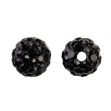 Shamballa Beads (8 mm) Black (5 pcs)