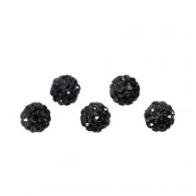 Shamballa beads (4 mm) Black (5 pcs)