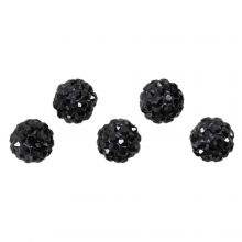 Shamballa Beads (6 mm) Black (5 pcs)