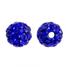 Shamballa beads (6 mm) Sapphire (5 pcs)