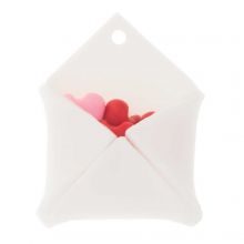 Polymer Clay Pendant Hearts Bouquet (30 x 20 mm) White / Red (1 pcs)