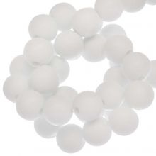 Acrylic Beads Mat (6 mm) White (100 pcs)
