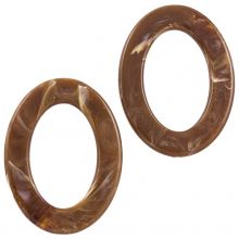 Acrylic Rings (37 x 28 x 3.5 mm) Brown (25 pcs)