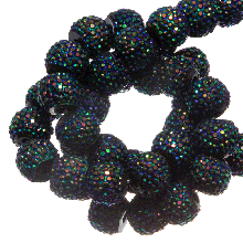 Acrylic Beads Rhinestone (4 mm) Shine Mix Black (45 pcs)