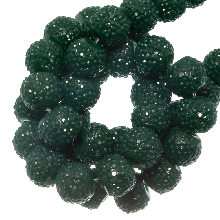 Acrylic Beads Rhinestone (8 mm) Forest Green (25 pcs)