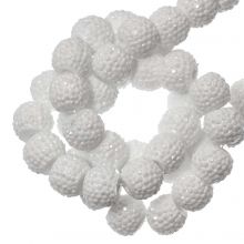 Acrylic Beads Rhinestone (4 mm) White AB (45 pcs)