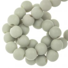 Acrylic Beads Mat (6 mm) Pastel Sage Grey (100 pcs)