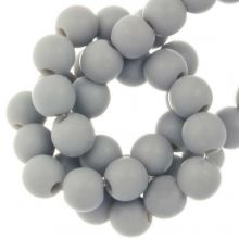 Acrylic Beads Mat (6 mm) Light Grey (100 pcs)