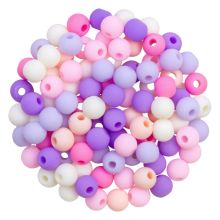 Acrylic Beads Mat (6 mm) Mix Color Violet (100 pcs)