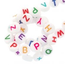 Acrylic Letter Beads Mix Complet Alphabet (7 x 4 mm) White-Mix Color (26 x 5 letters)