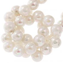 Acrylic Beads (8 mm) White AB (100 pcs)