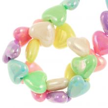 Acrylic Beads Heart (12 x 14 x 6 mm) Mix Color AB (50 pcs)