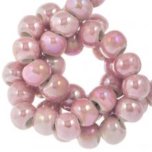 Ceramic Beads Mother of Pearl Look (7 x 5 mm) Pink (25 pcs)