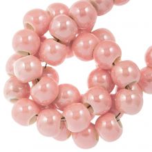 Ceramic Beads Mother of Pearl Look (7 x 5 mm) Light Salmon (25 pcs)