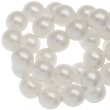 Czech Glass Pearls (6 mm) White Matt (80 pcs)