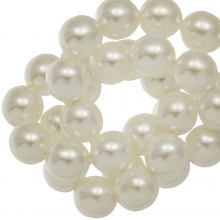 Czech Glass Pearls (8 mm) Broken White Shine (75 pcs)