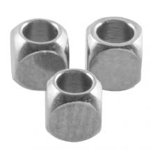 Stainless Steel Beads Cube Large Hole (5 x 5 mm) Antique Silver (15 pcs)