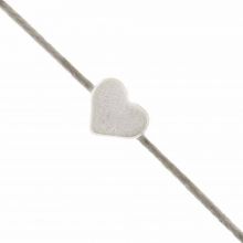 Metal Beads Heart (6 x 7 x 3 mm) Silver (5 pcs)