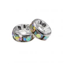 Rhinestone Spacer Beads (4 x 2mm) Crystal Shine (10 pcs)