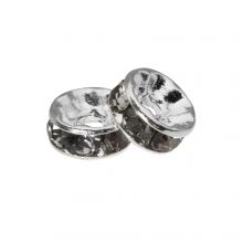 Rhinestone Spacer Beads (4 x 2 mm) Grey (10 pcs)