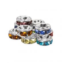 Rhinestone Spacer Beads (4 x 2 mm) Mix Color (10 pcs)
