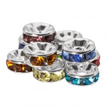 Rhinestone Spacer Beads (6 x 3 mm) Mix Color (10 pcs)