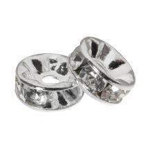 Rhinestone Spacer Beads (6 x 3 mm) Clear Crystal (10 pcs)