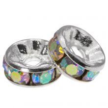 Rhinestone Spacer Beads (6 x 3 mm) Crystal Shine (10 pcs)