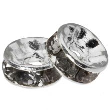 Rhinestone Spacer Beads (8 x 4 mm) Grey (10 pcs)