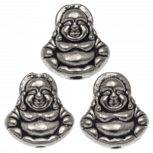 Metal Beads Buddha (11 x 10 x 5 mm) Antique Silver (25 pcs)