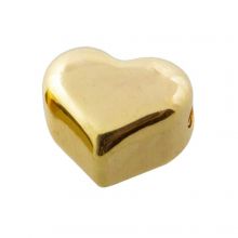 Stainless Steel Bead Heart (9 x 11 x 7 mm) Gold (1 pcs)