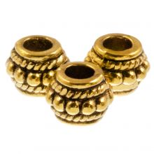 Tibetan Metal Beads (8 x 6.5 mm) Gold (25 pcs)
