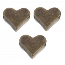 Metal Beads Heart (6 x 7 x 2.8 mm) Bronze (40 pcs)