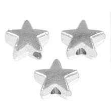 Metal Beads Star (7 x 3.2 mm) Antique Silver (40 pcs)