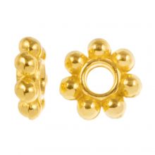Tibetan Spacer Beads (6 x 1.3 mm) Gold (40 pcs)