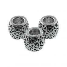 Metal Beads Large Hole (10 x 8 mm) Antique Silver (5 pcs)