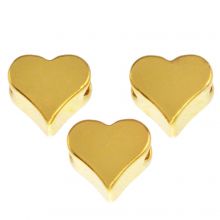 Metal Beads Heart (6 x 5 x 3.2 mm) Gold (10 pcs)