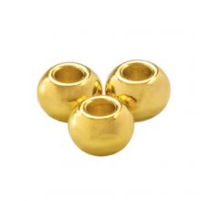Stainless Steel Beads Large Hole (6 x 4.5 mm) Gold (5 pcs)