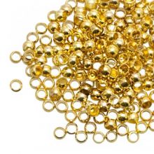 Crimp Beads (inner size 2 mm) Gold (50 pcs)