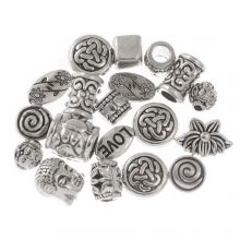 Bead Kit - Tibetan Metal Beads (various shapes) Antique Silver (15 gram)