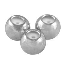 Metal Beads Inside Caoutchouc (3 x 2.5 mm) Antique Silver (5 pcs)