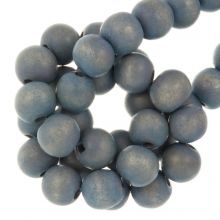 Wooden Beads Vintage Look (12 mm) Pale Steel Blue (70 pcs)