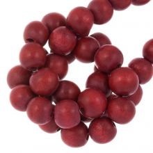 Wooden Beads Vintage Look (12 mm) Burgundy Red (70 pcs)
