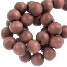 Wooden Beads Vintage Look (12 mm) Blush Red Brown (70 pcs)