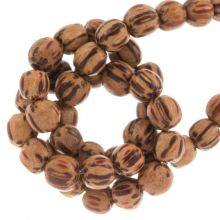 beautiful beads with pattern wood 5 mm size