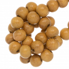 yellow wood beads round shape 8 mm