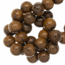 wooden beads wood grain robles color 12 mm