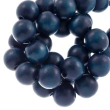 wooden beads round shape 10 mm size petrol blue